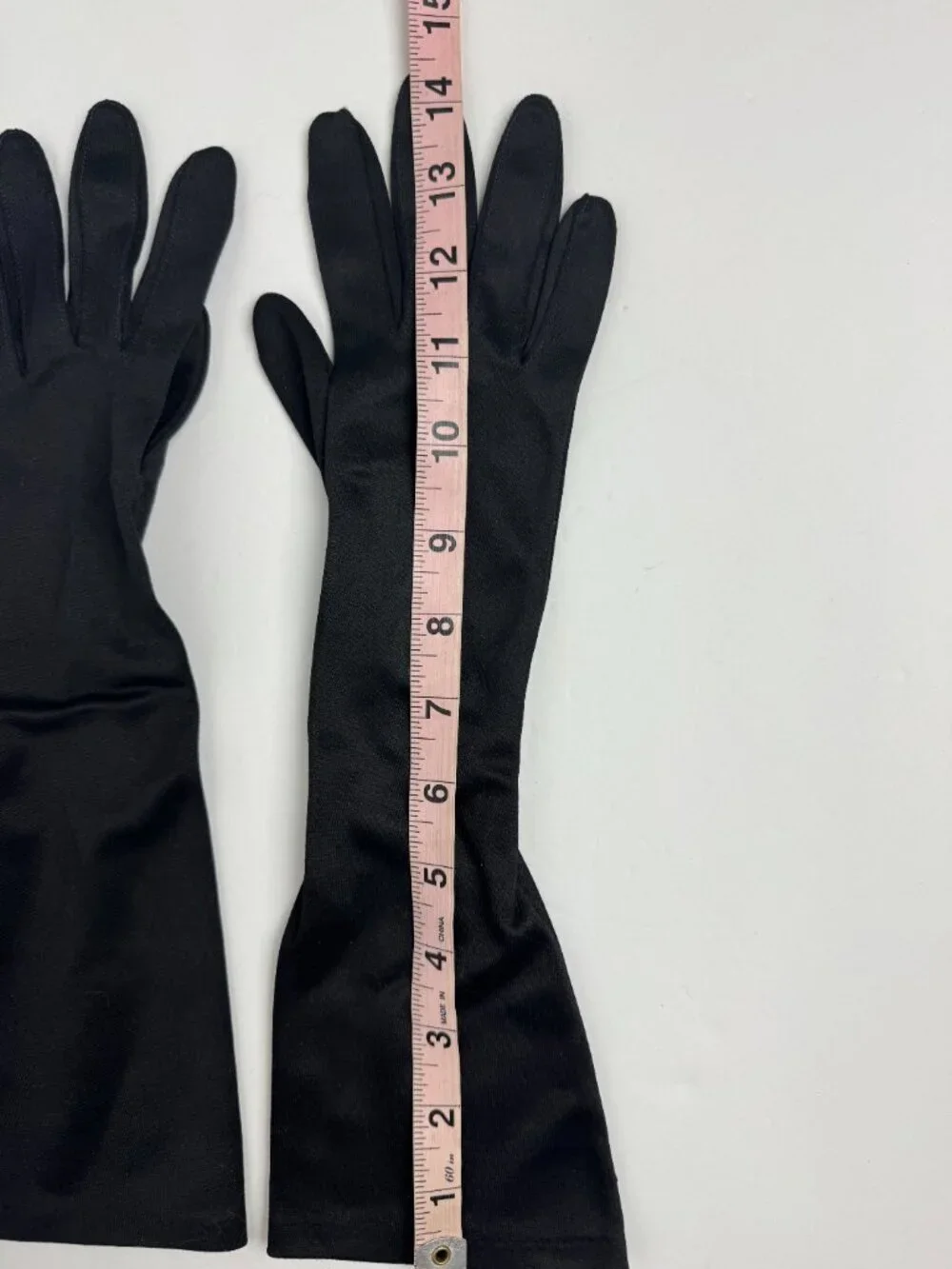 Vintage Black Gloves 100% nylon Made in U.S.A.